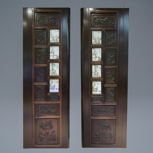 A Chinese wooden closet with 23 qianjiang cai plaques, 19/20th C. — photo 25