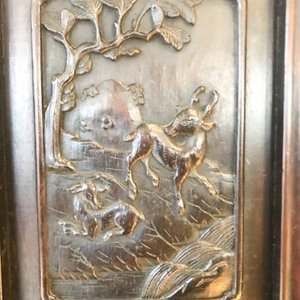 A Chinese wooden closet with 23 qianjiang cai plaques, 19/20th C. — photo 84