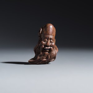 A Chinese wooden foldable coat rack, four cloisonné wares and a soapstone carving — photo 12