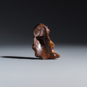 A Chinese wooden foldable coat rack, four cloisonné wares and a soapstone carving — photo 13