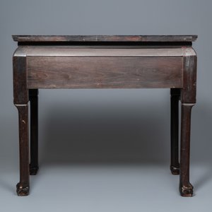 A Chinese wooden marble top table, 19/20th C. — photo 3