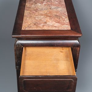 A Chinese wooden marble top table, 19/20th C. — photo 6