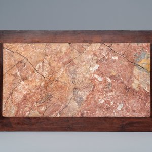 A Chinese wooden marble top table, 19/20th C. — photo 8