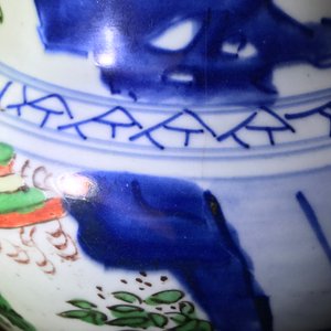转型期  人物风景五彩将军罐 — 照片 14