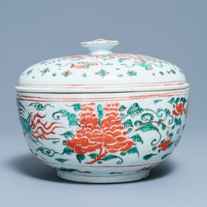 A Chinese wucai bowl and cover, Transitional period — 照片 5