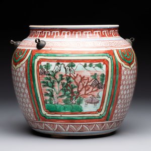 A Chinese wucai bowl with landscape panels, Transitional period — photo 3