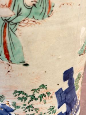 A Chinese wucai covered vase with narrative design and a jar mounted as a wine cooler, Transitional period — 照片 31
