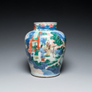 A Chinese wucai 'Eight immortals' vase, Transitional period — 照片 3