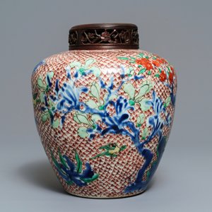 A Chinese wucai ginger jar, Transitional period — photo 3