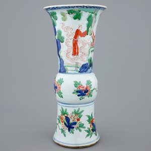 A Chinese wucai gu beaker vase, Shunzhi, ca. 1660 — photo 4