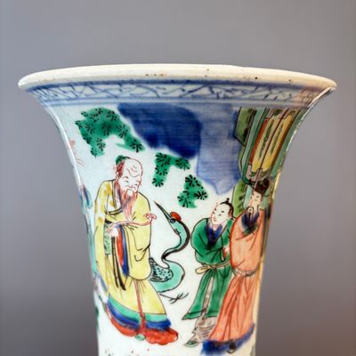 A Chinese wucai 'Gu' vase with Sanxing design — photo 2