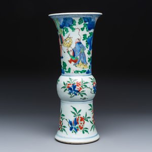 A Chinese wucai 'Gu' vase with Sanxing design — photo 2