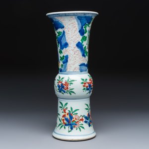 A Chinese wucai 'Gu' vase with Sanxing design — photo 3