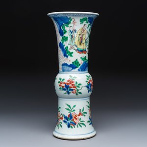 A Chinese wucai 'Gu' vase with Sanxing design — photo 4