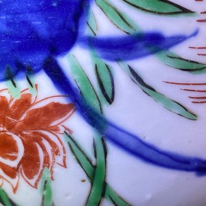 A Chinese wucai jardinière with cranes near a lotus pond, Transitional period — 照片 14
