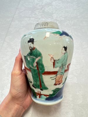 A Chinese wucai 'Jia Guan Jin Jue 加冠進爵' vase, Transitional period — photo 1