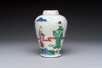 A Chinese wucai 'Jia Guan Jin Jue 加冠進爵' vase, Transitional period