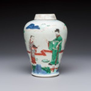 A Chinese wucai 'Jia Guan Jin Jue 加冠進爵' vase, Transitional period — photo 1
