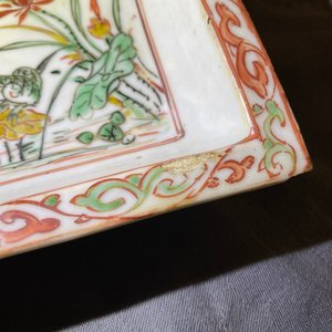 A Chinese wucai ko-sometsuke square tray with a frog, Tianqi — photo 6