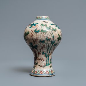 A Chinese wucai 'Three friends of winter' meiping vase, Wanli — 照片 4