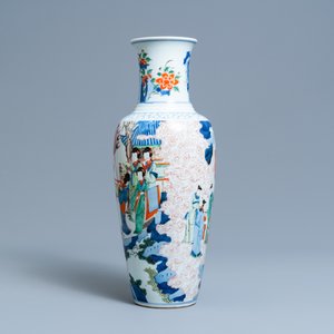 A Chinese wucai vase with continuous figurative design, 19th C. — 照片 2