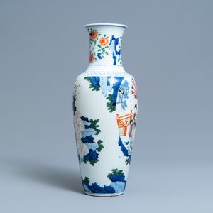 A Chinese wucai vase with continuous figurative design, 19th C. — 照片 4