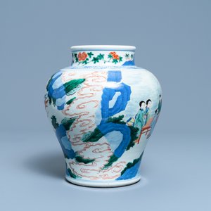 A Chinese wucai vase with equestrian scenes, 19th C. — 照片 4
