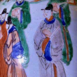 A Chinese wucai vase with wooden cover, Transitional period — 照片 8
