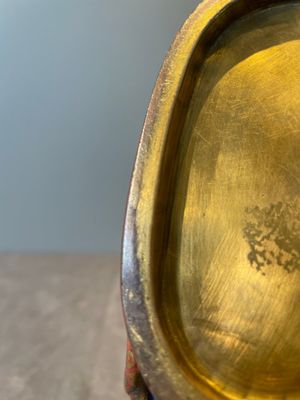 A Chinese yellow and blue-ground cloisonné 'Shou' moonflask vase, 'bianhu', Jiaqing — 照片 13