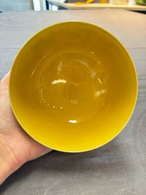 A Chinese yellow- and green-enamelled 'dragon' bowl, Tongzhi mark and of the period — 照片 9