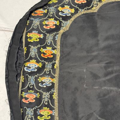 A Chinese yellow-ground silk and gold-thread embroidered 'Wan Shou 萬壽' panel — 照片 15