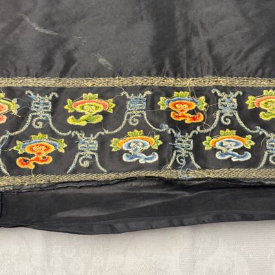 A Chinese yellow-ground silk and gold-thread embroidered 'Wan Shou 萬壽' panel — 照片 17
