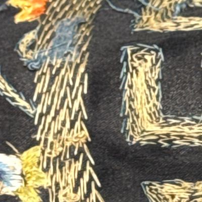 A Chinese yellow-ground silk and gold-thread embroidered 'Wan Shou 萬壽' panel — 照片 24