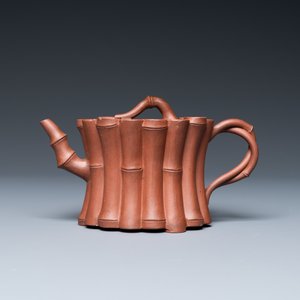 A Chinese Yixing stoneware 'bamboo' teapot and cover, Kangxi — 照片 2