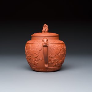A Chinese Yixing stoneware teapot and cover with a silver spout — foto 2