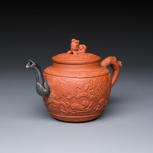 A Chinese Yixing stoneware teapot and cover with a silver spout — foto 5