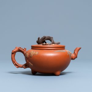 A Chinese Yixing stoneware 'Three friends of winter' teapot and cover, Kangxi — photo 4