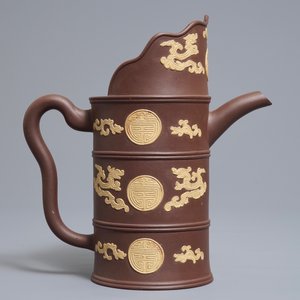 A Chinese Yixing stoneware Tibetan style Duomuhu ewer, Kangxi — photo 3