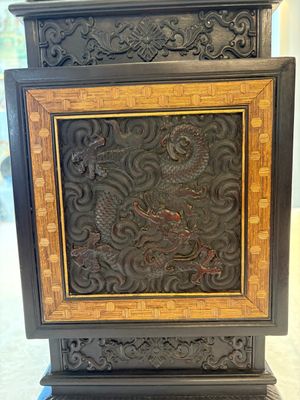 A Chinese zitan cabinet of curiosities with five-clawed dragons, 19/20th C. — photo 10
