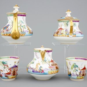 A chinoiserie tea service for two (tête-à-tête), Bayeux porcelain, 19th C. — 照片 4