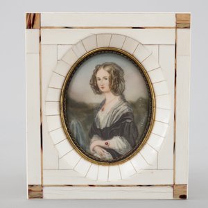 A collection of 10 painted portraits, miniatures on ivory, 19/20th C. — 照片 15