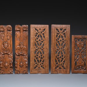A collection of 11 carved wooden panels with various designs, France, Holland and/or Flanders, 14/16th C. — 照片 6