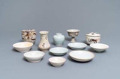 A collection of 12 Chinese Cizhou & qingbai wares, Song, Yuan and later