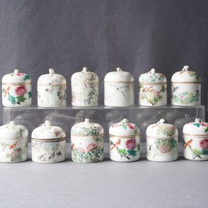 A collection of 14 Chinese qianjiang cai wine cup warmers, 19/20th C. — 照片 14