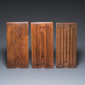 A collection of 15 carved wooden linenfold panels, mostly Flanders, 14/16th C. — photo 8