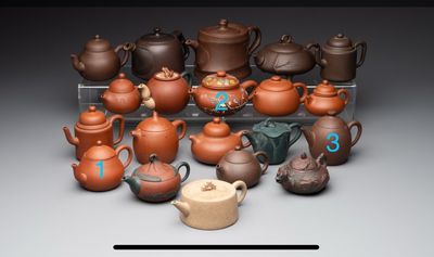 A collection of 20 Chinese Yixing stoneware teapots, 20th C. — photo 1