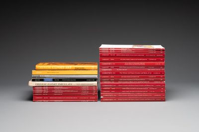 A collection of 29 auction catalogues and two books on Chinese export porcelain