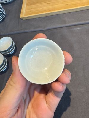 A collection of 32 pieces Chinese blue and white cups, saucers and covers with floral design, Qianlong — photo 48