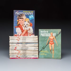 A collection of 35 American photography magazines, including Popular Photography and Modern Photography — photo 1