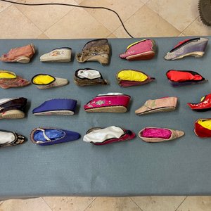 A collection of 44 pairs of Chinese silk and cotton lotus shoes, Qing and Republic — photo 17